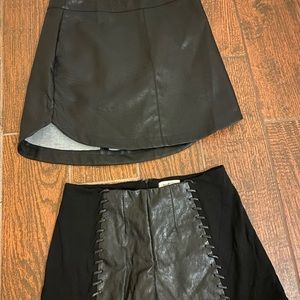 Black leather skirt large